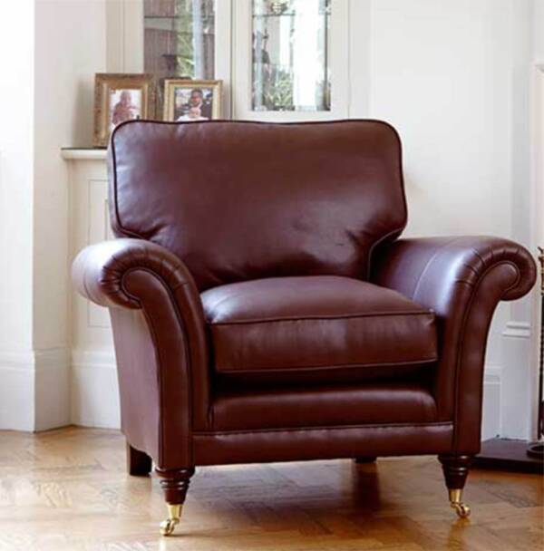 Parker Knoll Burghley chair in leather, Julian Foye