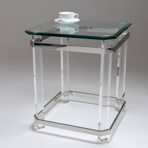Bravo Art Deco style glass lamp table, Julian Foye
