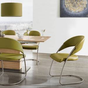 Tessa, dining chair, fabric, leather, steel, Julian Foye,