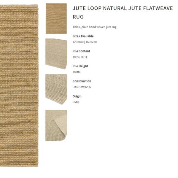Asiatic Jute loop natural rug, Julian Foye