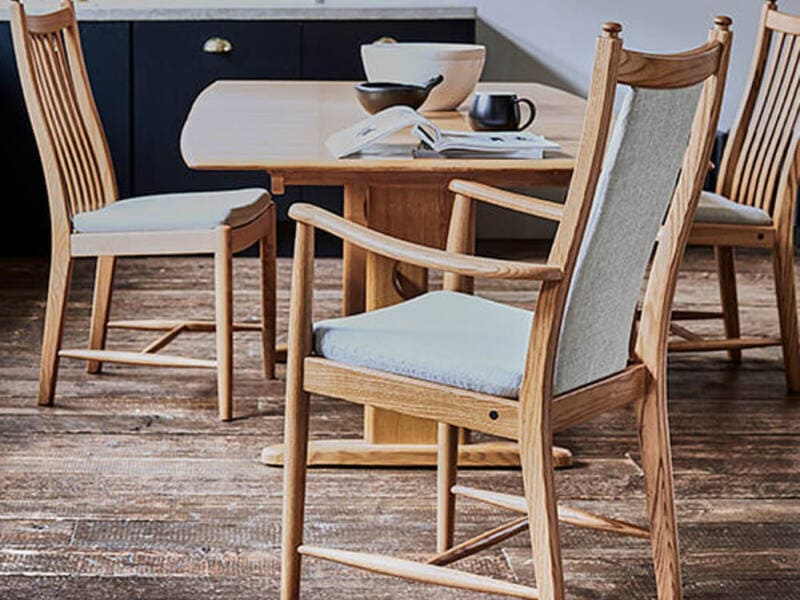 Ercol Windsor Penn dining chairs, Julian Foye