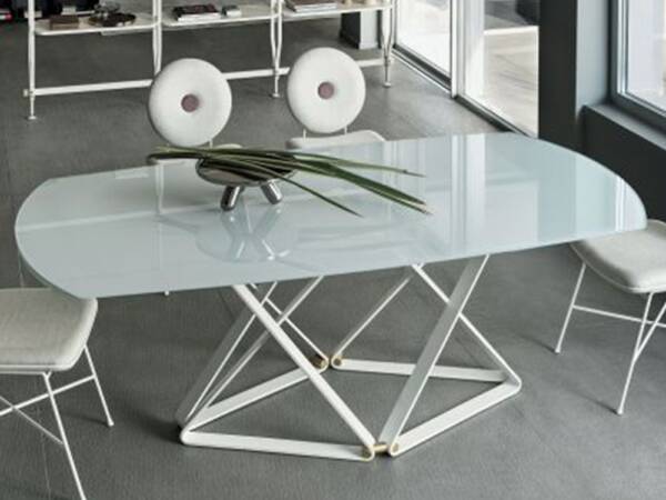 Delta glass, marble, ceramic, dining table, Julian Foye