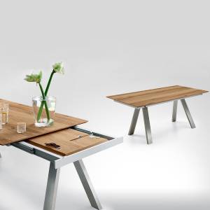Klu dining table, fixed or extending, choice of finishes, Julian Foye