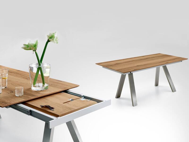 Klu dining table, fixed or extending, choice of finishes, Julian Foye
