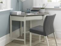Bria corner desk grey washed finish