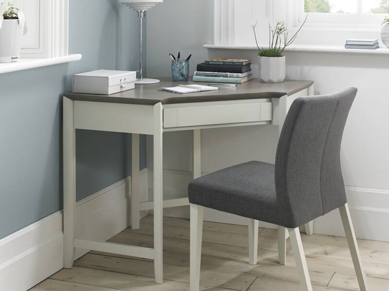 Bria corner desk grey washed finish