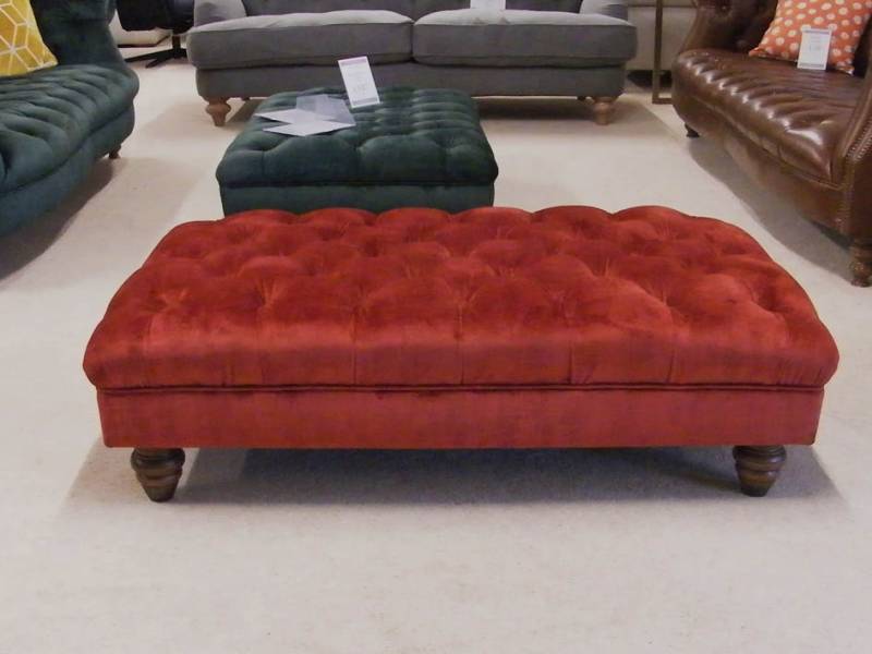 Bennett Medium Velvet Footstool