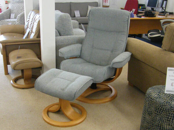 Nigel Reclining Swivel Chair & Stool