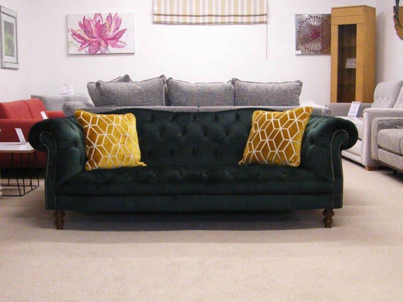 Bottle Green Bennett Medium Velvet Sofa