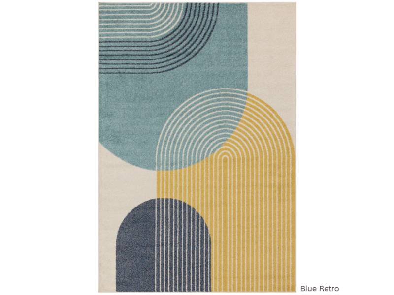 Muse Blue Retro Rug
