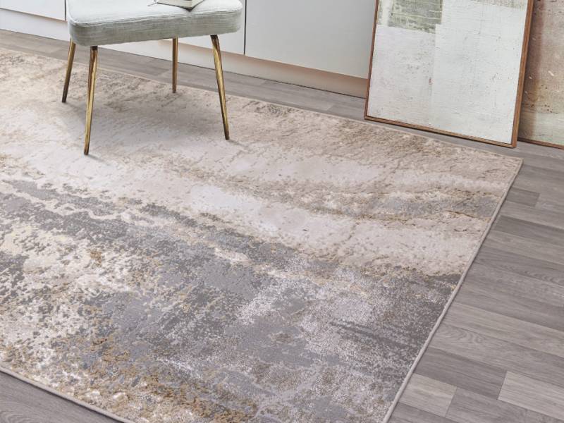 Aurora cliff coloured rug in a room