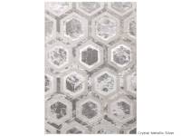 Aurora crystal metallic silver rug