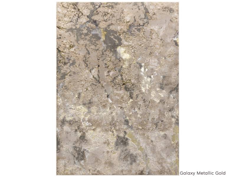 Aurora galaxy metallic gold rug