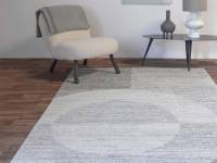 Muse grey halo rug in a living room