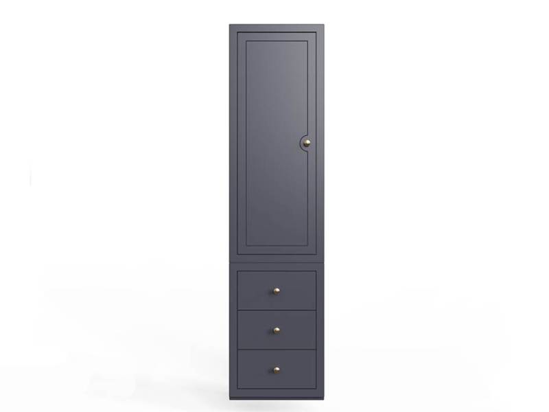 Blue florence wardrobe narrow on a white background