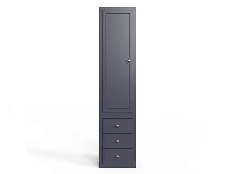Blue florence wardrobe narrow on a white background