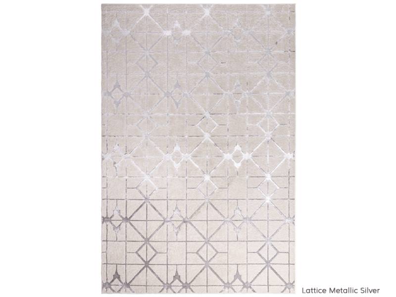 Aurora Lattice Metallic Silver rug
