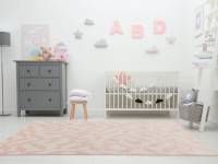 Muse pink shapes rug in a baby room