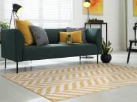 Muse yellow chevron rug in a living room