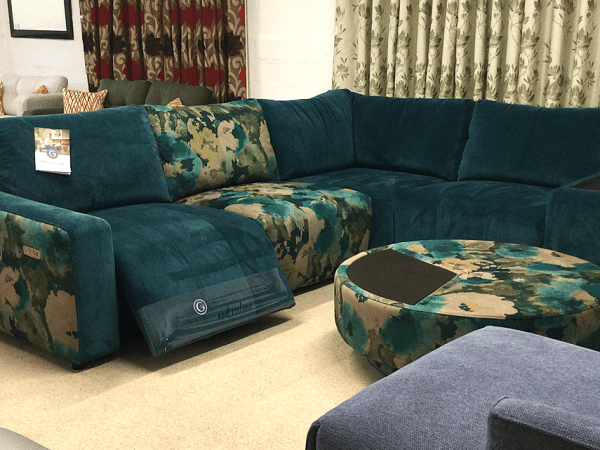 G Plan Vintage Morley Corner Group LHF Power Recliner & Swivel Stool