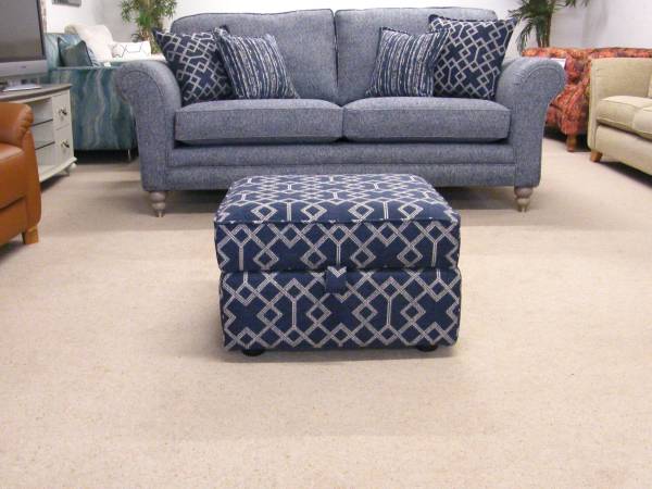 Cleveland storage stool in the showroom for sale