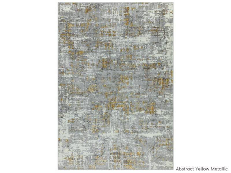 Orion abstract yellow metallic rug
