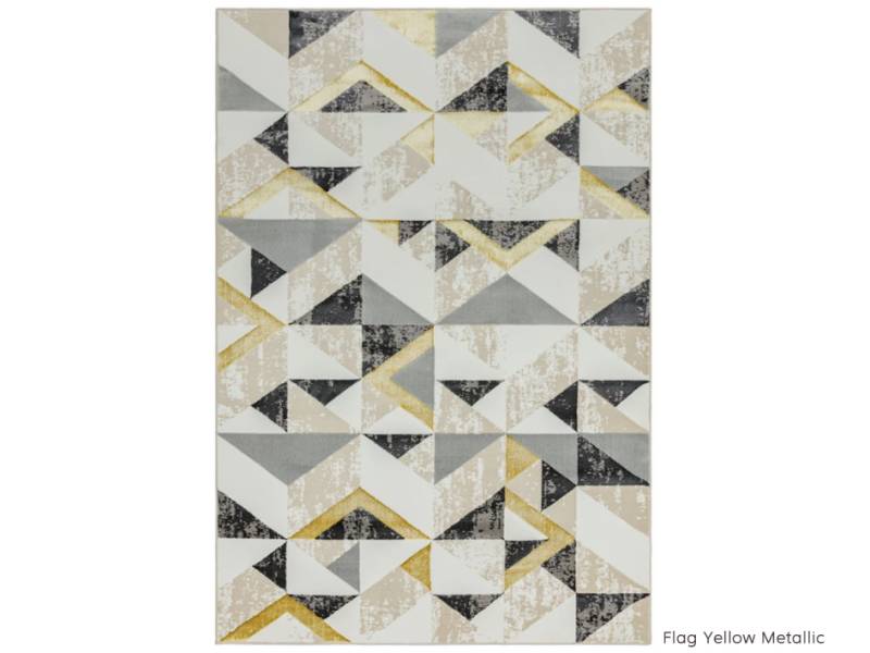 Orion flag yellow metallic rug
