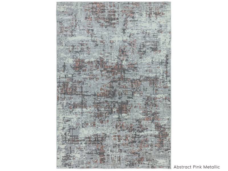 Orion abstract pink metallic rug