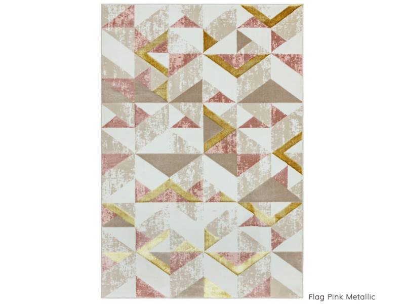 Orion flag pink metallic rug
