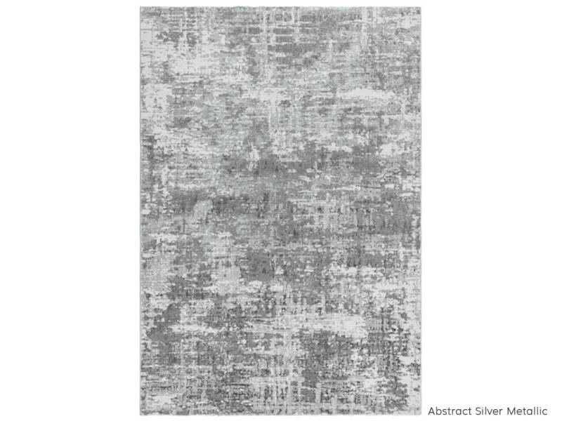 Orion abstract silver metallic rug