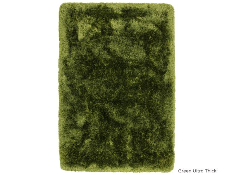 Plush green ultra thick rug