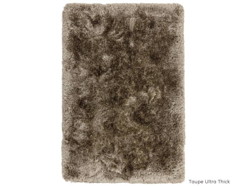 Plush taupe ultra thick rug