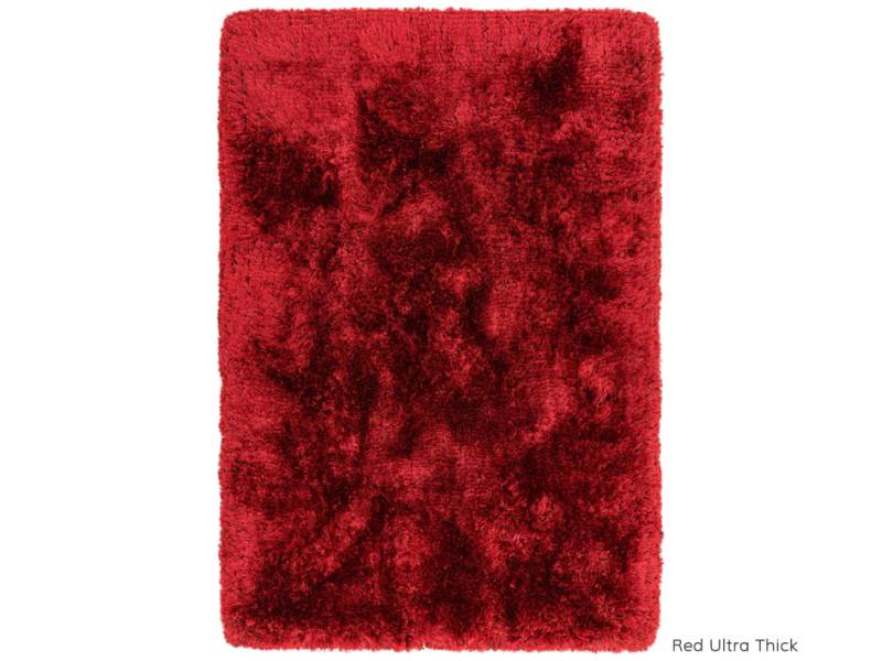 Plush red ultra thick rug