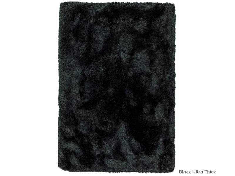 Plush black ultra thick rug