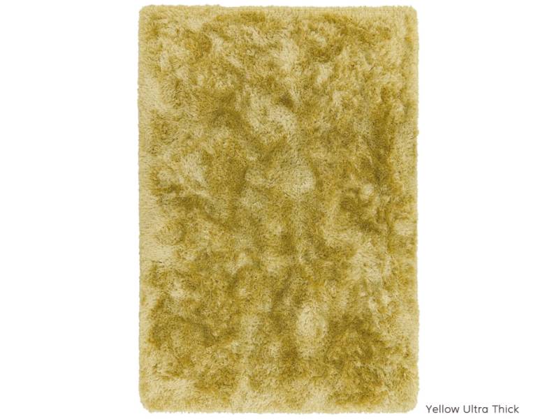 Plush yellow ultra thick rug