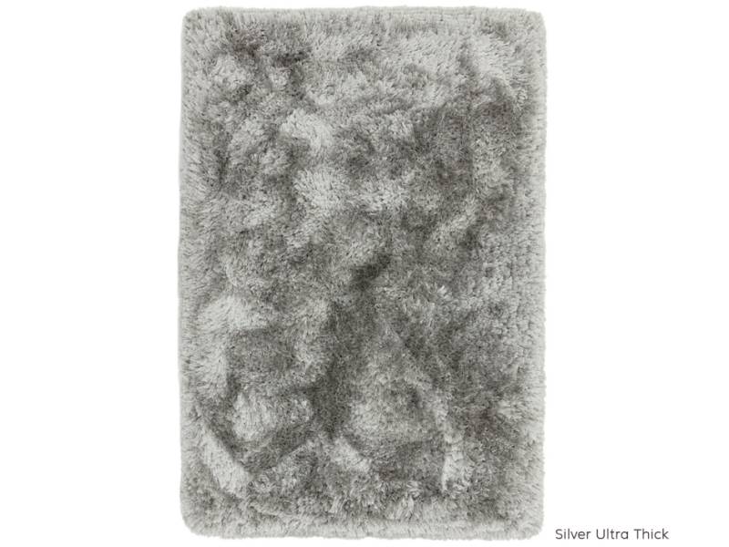 Plush silver ultra thick rug
