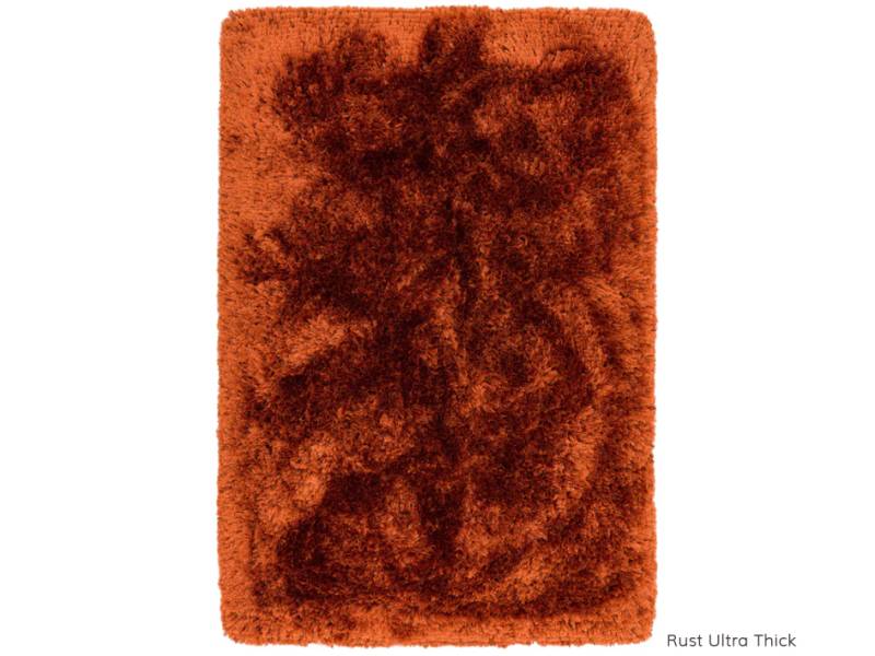 Plush rust ultra thick rug