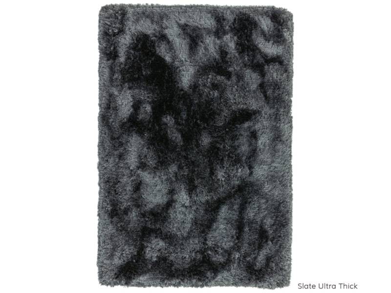 Plush slate ultra thick rug