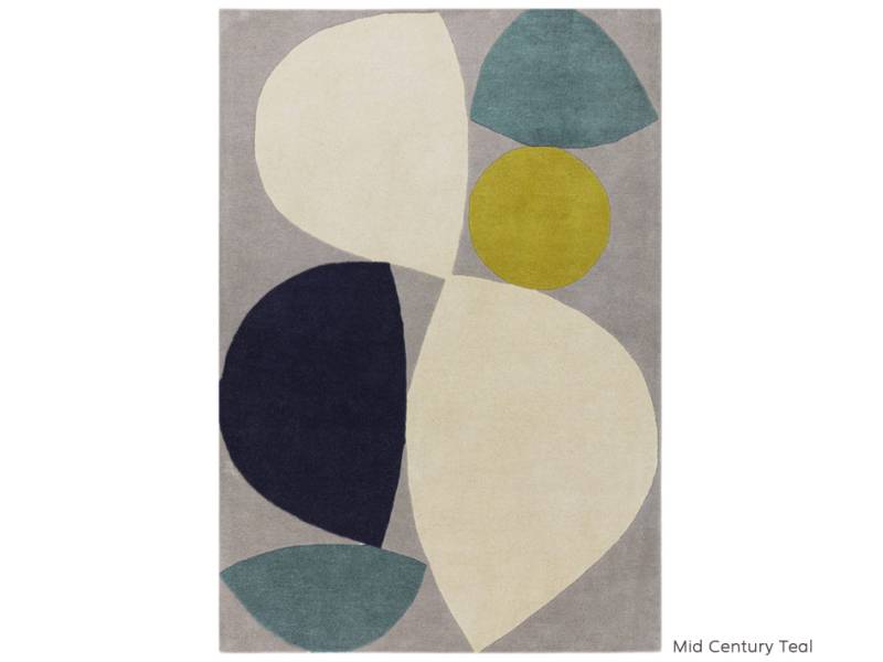 Reef mid century teal rug