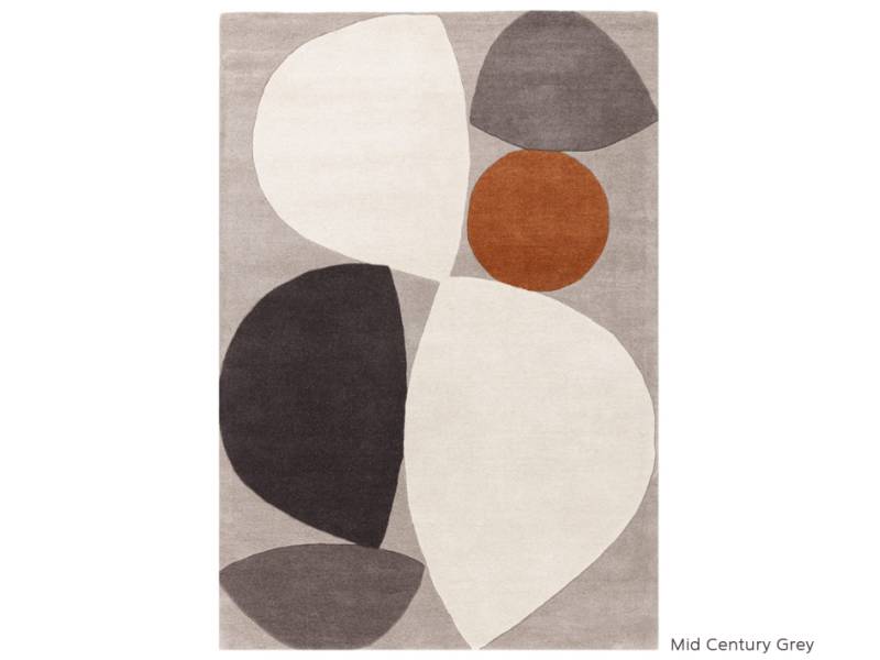 Reef mid century grey rug