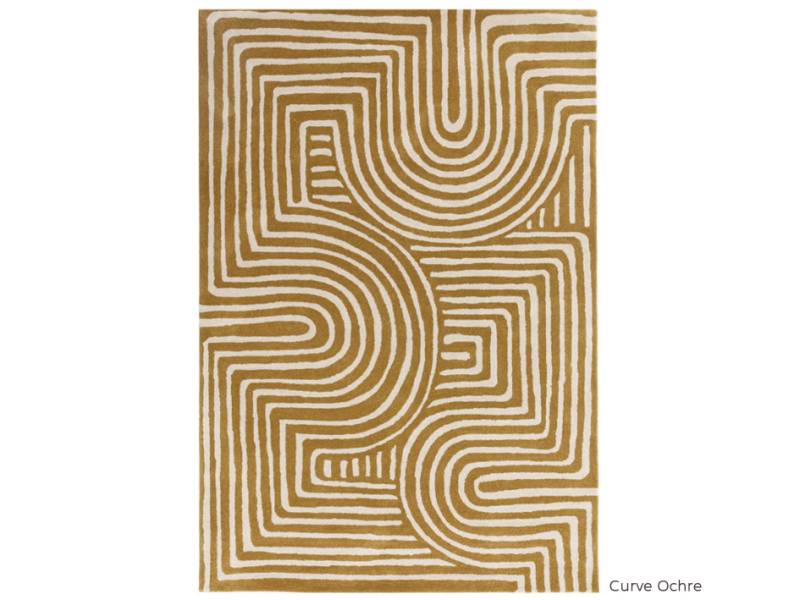 Reef curve ochre rug