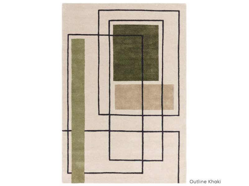 Reef outline khaki rug