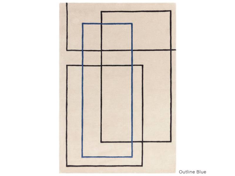 Reef outline blue rug