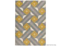 Reef motif ochre grey rug