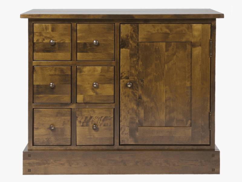 Garrat 1 door 6 drawer sideboard in dark wood colour