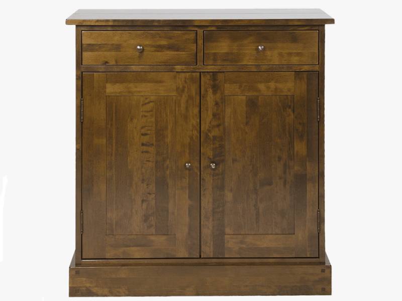 Garrat 2 door 2 drawer narrow sideboard in dark wood colour