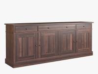 Garrat 4 door 3 drawer sideboard in dark wood colour