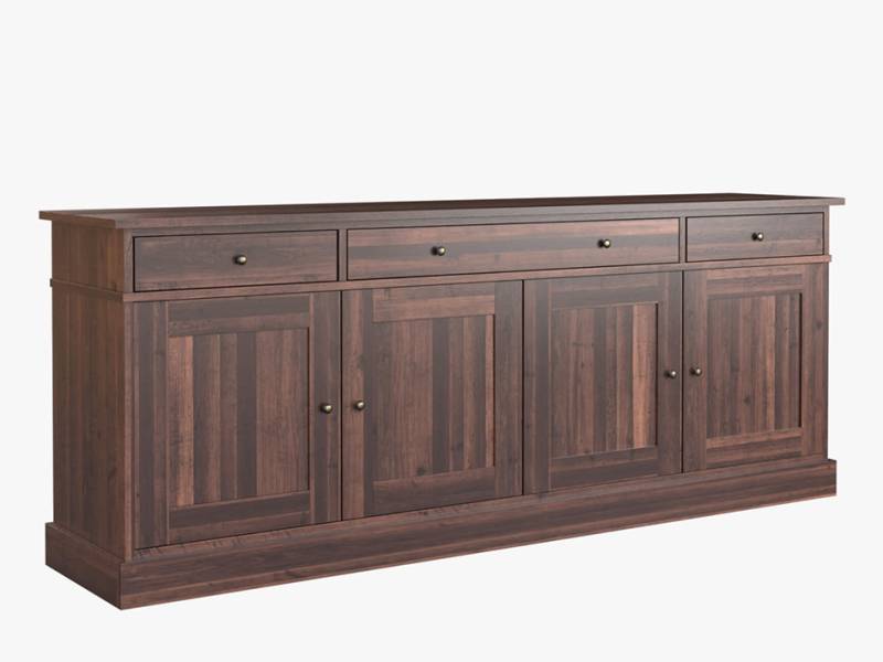 Garrat 4 door 3 drawer sideboard in dark wood colour