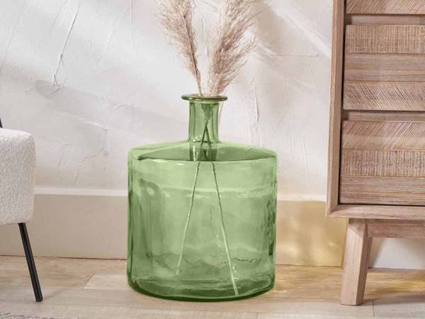Forest Green Recycled Glass Bottle Vase