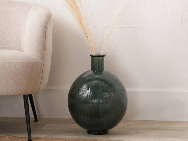 Round Recycled Glass Vase